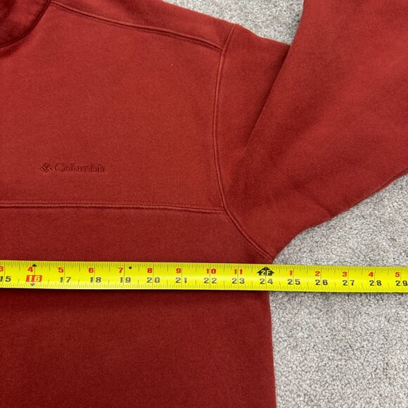 Columbia 1/4 Zip Pullover Sweatshirt Mens Large Rust Brown Cotton Outdoor Hike - Picture 12 of 15